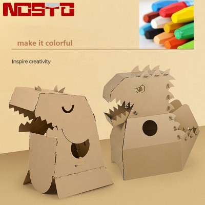 Cosplay Dinosaur Custom Big Corrugated Paper interesting creative handmade art Cardboard  toys for kids graffiti