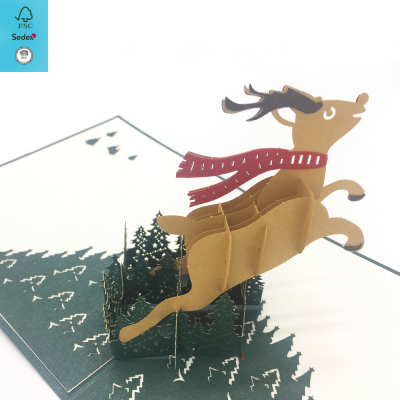 Winter Reindeer 3D Pop Up Christmas Card