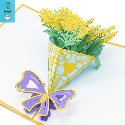 Elegant Mother's Day Card, Summertime Sunflower 3D Pop Up Greeting Card