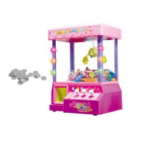 Coin Operated Candy Grabber Desktop Doll Candy Catcher Crane Machine with LED Light Kids Children Girl Toys For Christmas Gift