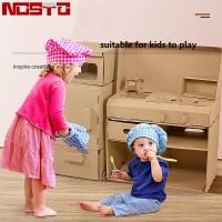 Strong paper diy funiture model cardboard 3d Microwave Oven toy for kids